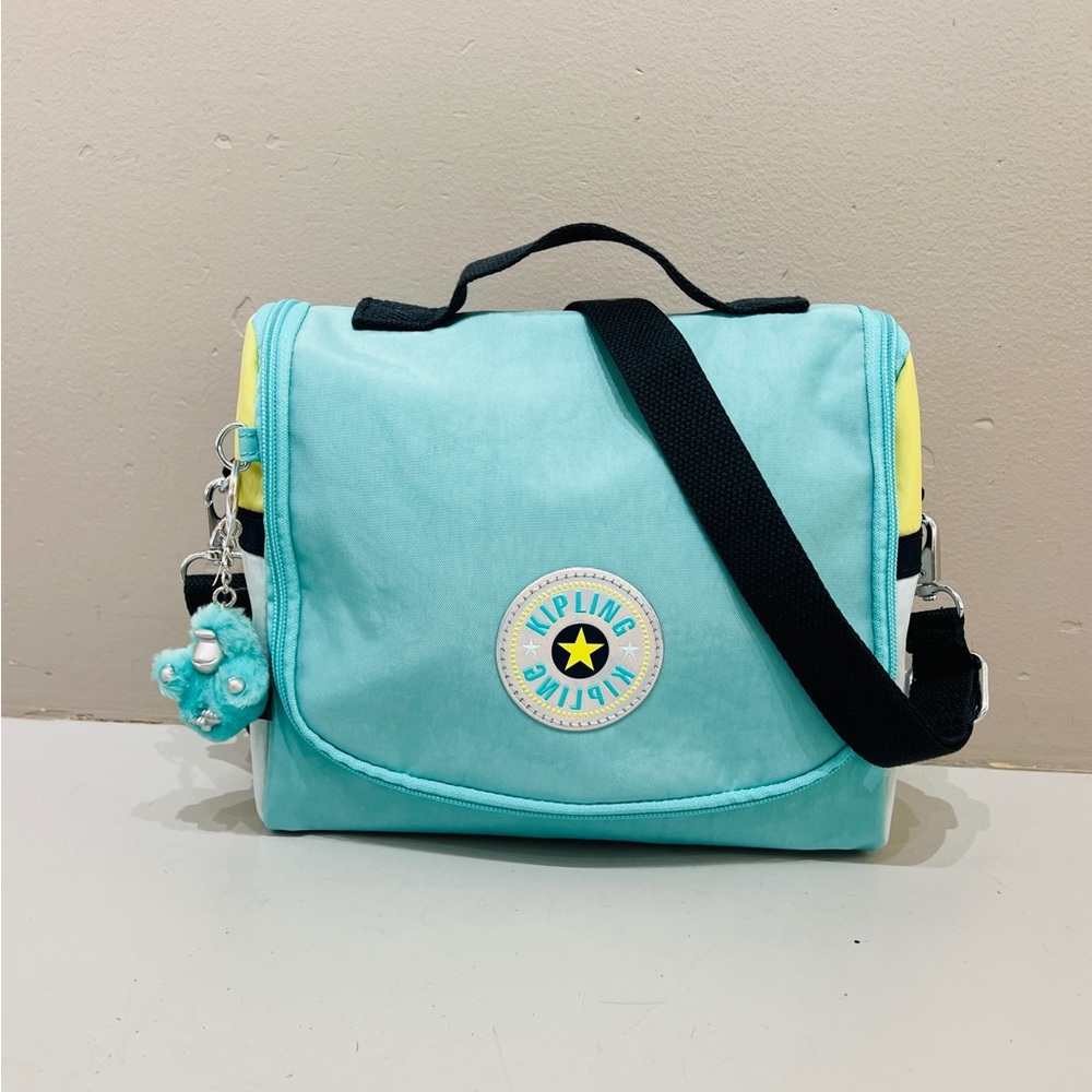 Kipling KICHIROU Lunch Bag Rainbow Pop Collection Clearwater Turquoise Rbw NEW